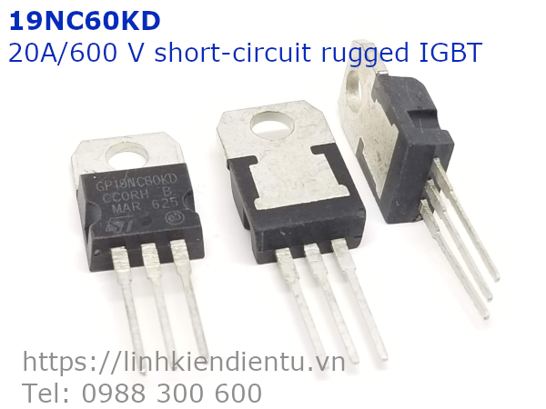 19NC60KD 20A, 600 V short-circuit rugged IGBT