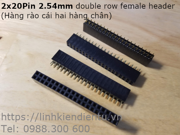 2x20P 2.45mm double row female header - hàng rào cái, hai hàng chân cắm