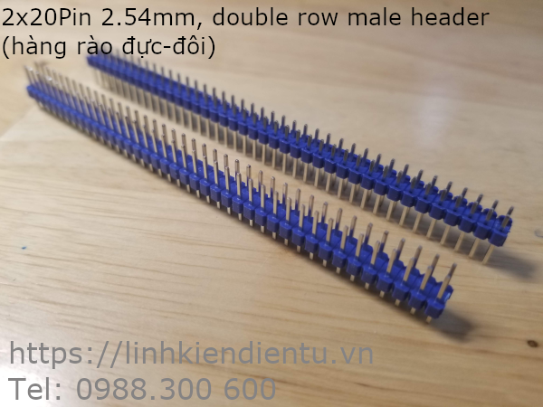 2x40Pin 2.45mm double row male header - hàng rào đực, hai hàng chân cắm, màu xanh