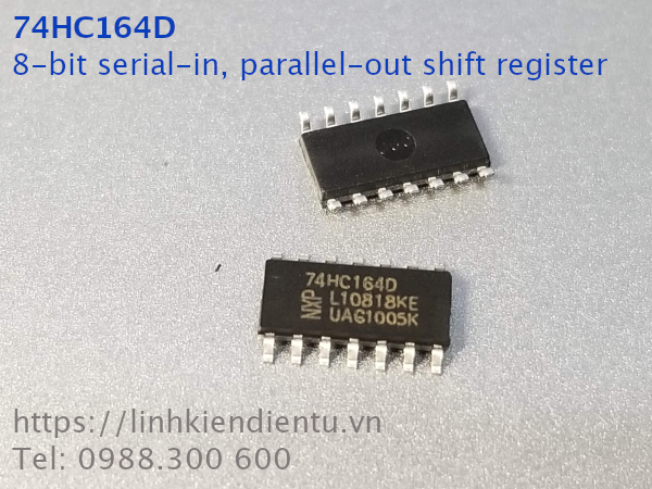 74HC164D 8-bit serial-in, parallel-out shift register