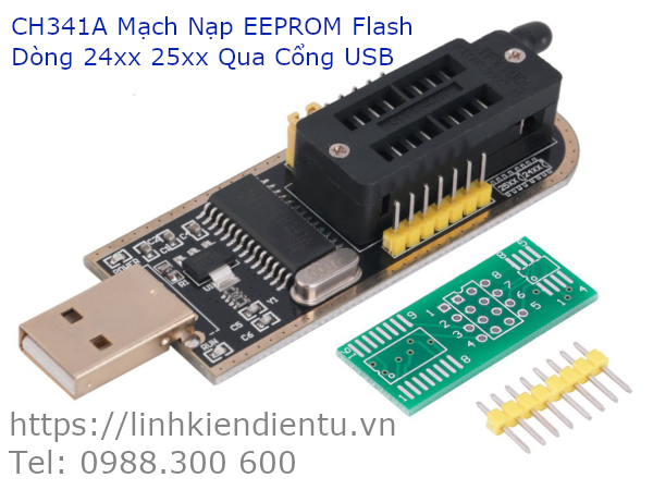CH341A Mạch Nạp EEPROM Flash Dòng 24xx 25xx Qua Cổng USB