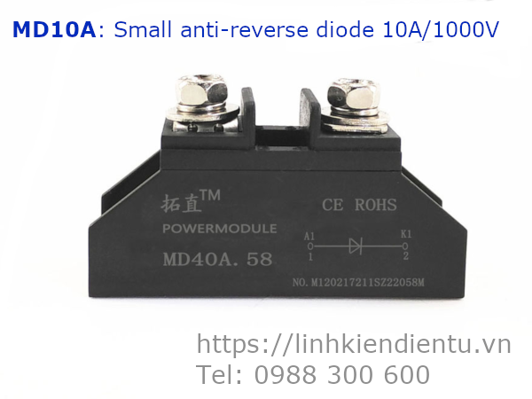 MD10A Small anti-reverse diode 10A/1000V