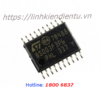STM8S003F3P6 - 8bit MCU 8KB Flash,  1KB RAM,16 MHz CPU, 128b EEPROM