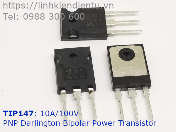 TIP147: 10A 100V PNP Darlington Bipolar Power Transistor