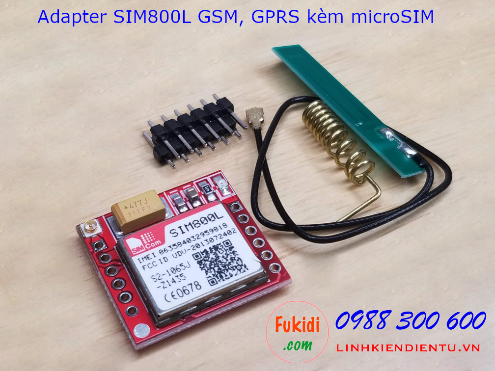 Board ra chân module SIM800L GSM GPRS kèm đế microSIM