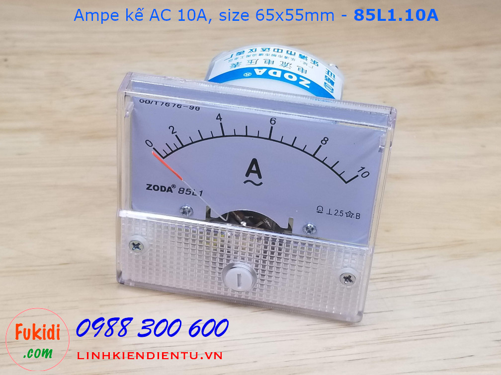 Ampe kế AC 10A - 85L1.10A, size 65x55mm