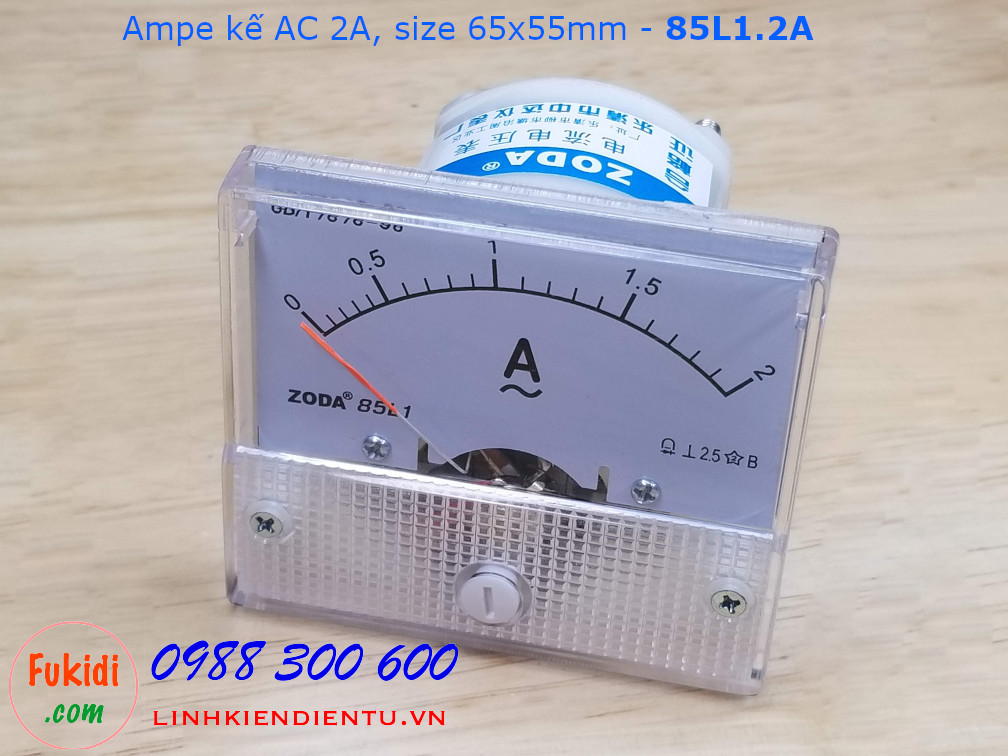 Ampe kế AC 2A - 85L1.2A, size 65x55mm