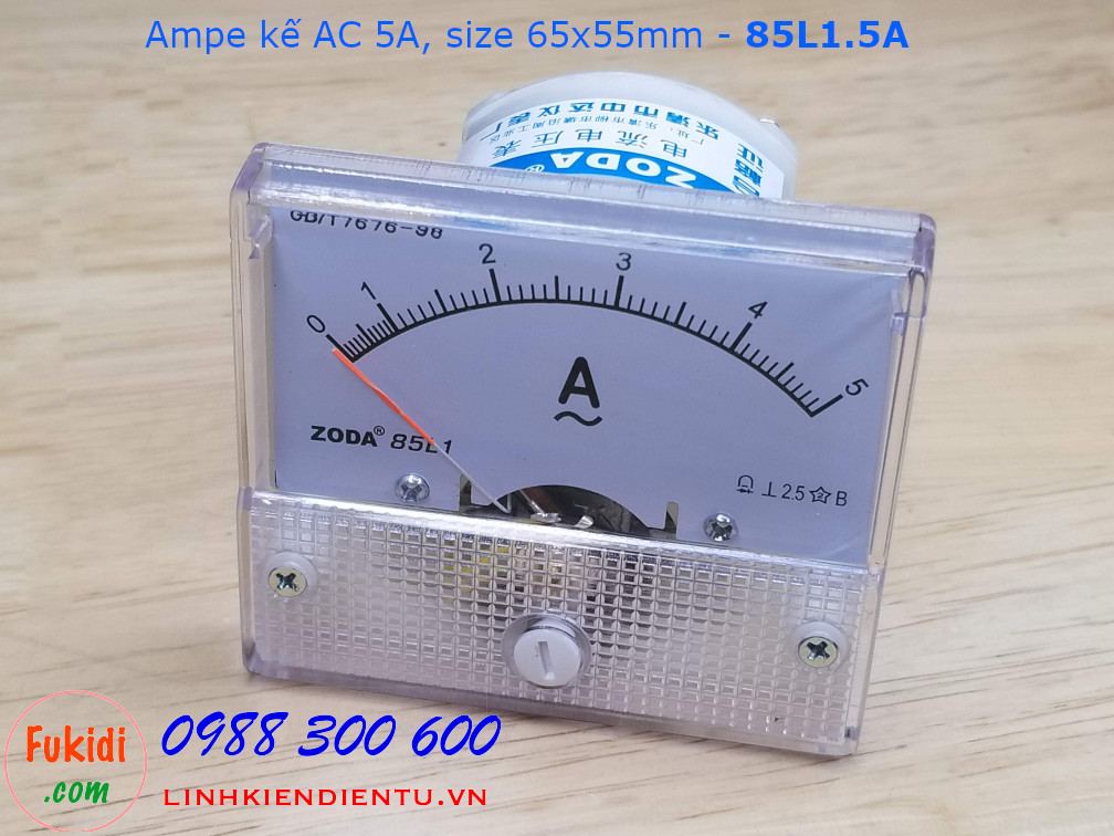 Ampe kế AC 5A - 85L1.5A, size 65x55mm