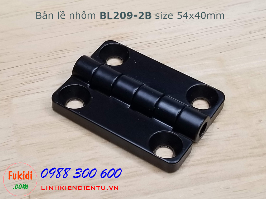 Bản lề BL209-2B (CL209-2B) hợp kim nhôm, kích thước 54x40mm dày 6mm màu đen