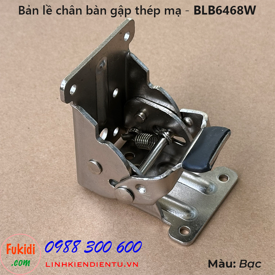 Bản lề chân bàn gập thép 64x68mm màu bạc - BLB6468W