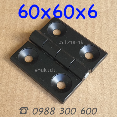 Bản lề tủ điện hợp kim kẽm đen, KT 60x60 dày 6mm - CL218-1B