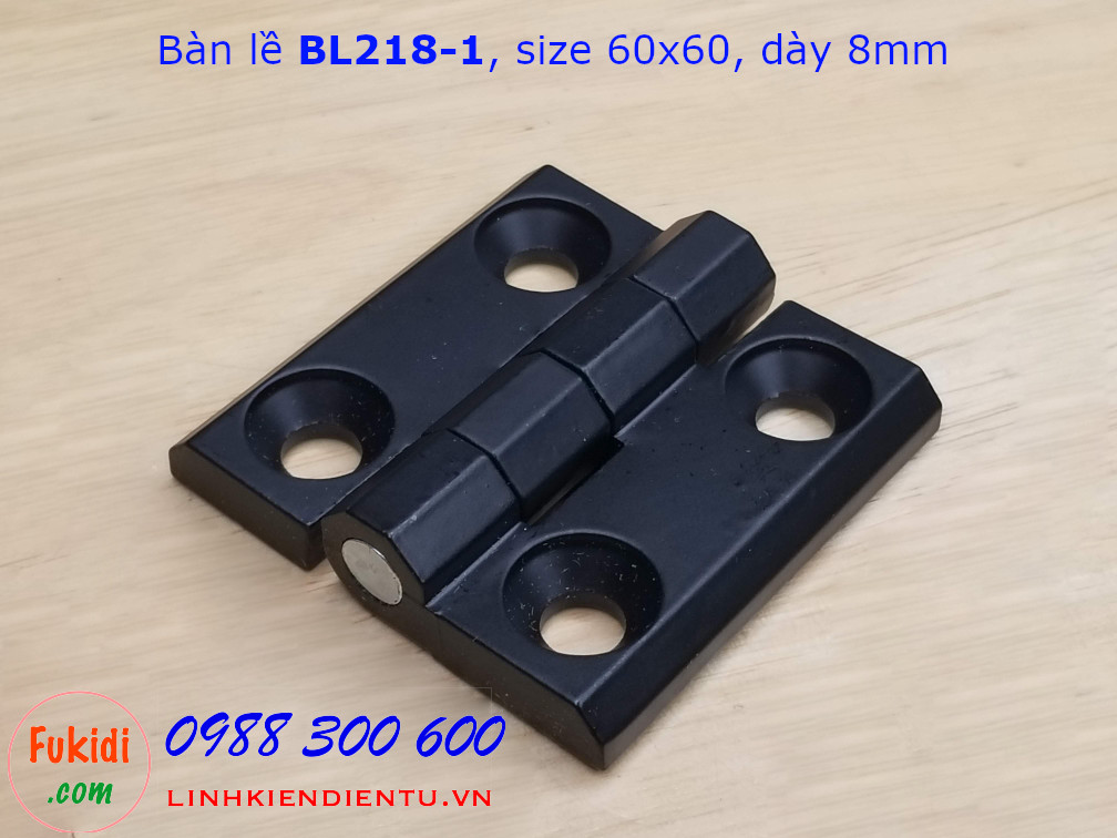 Bản lề hợp kim nhôm BL218-1 (CL218-1), size 60x60mm, dày 6mm màu đen