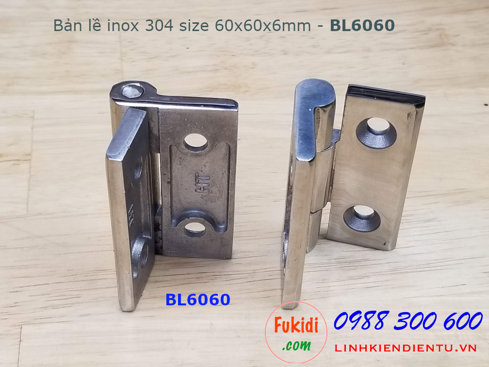 Bản lề inox 304 size 60x60mm dày 6mm - BL6060