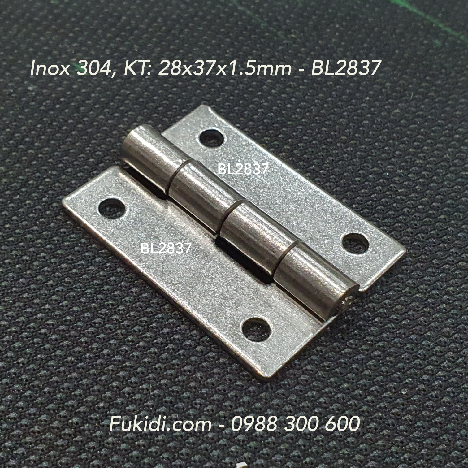 Bản lề lá inox 304 KT 28x37, dày 1.5mm - BL2837