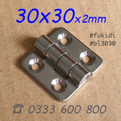 Bản lề lá inox 304 KT30x30, dày 2mm - BL3030