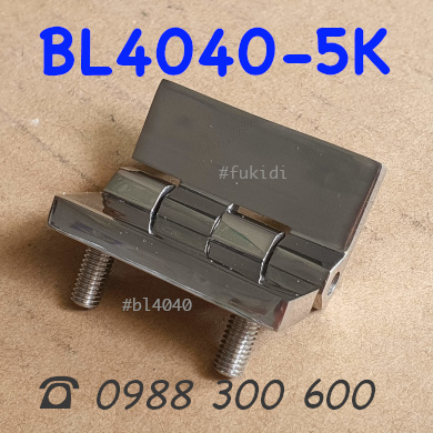 Bản lề inox 304 KT 40x40 dày 5mm, gắn sẵn bulong M5 dài 12mm - BL4040-5K