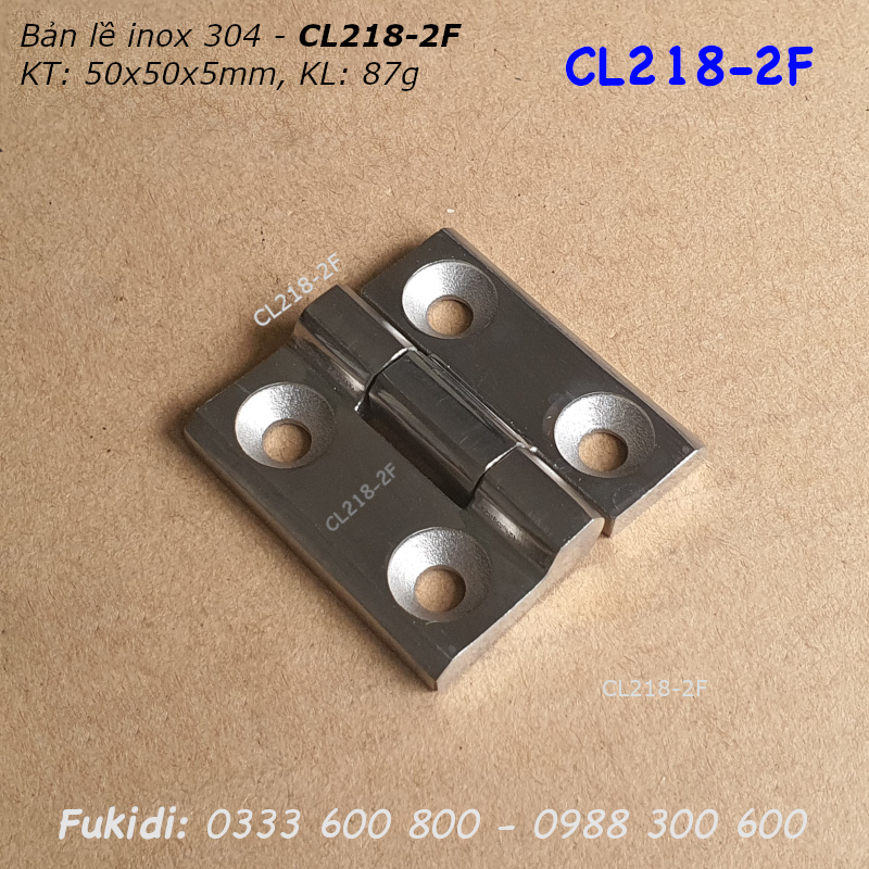 Bản lề tủ điện inox 304 nguyên khối KT 50x50x6mm - CL218-2F