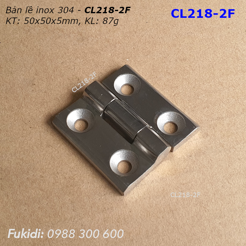 Bản lề tủ điện inox 304 nguyên khối KT 50x50x6mm - CL218-2F