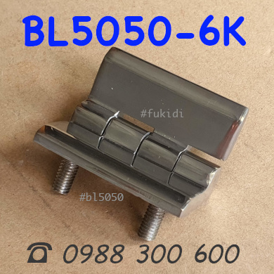 Bản lề SU304 KT 50x50 dày 6mm, gắn sẵn bulong M6 dài 12mm - BL5050-6K