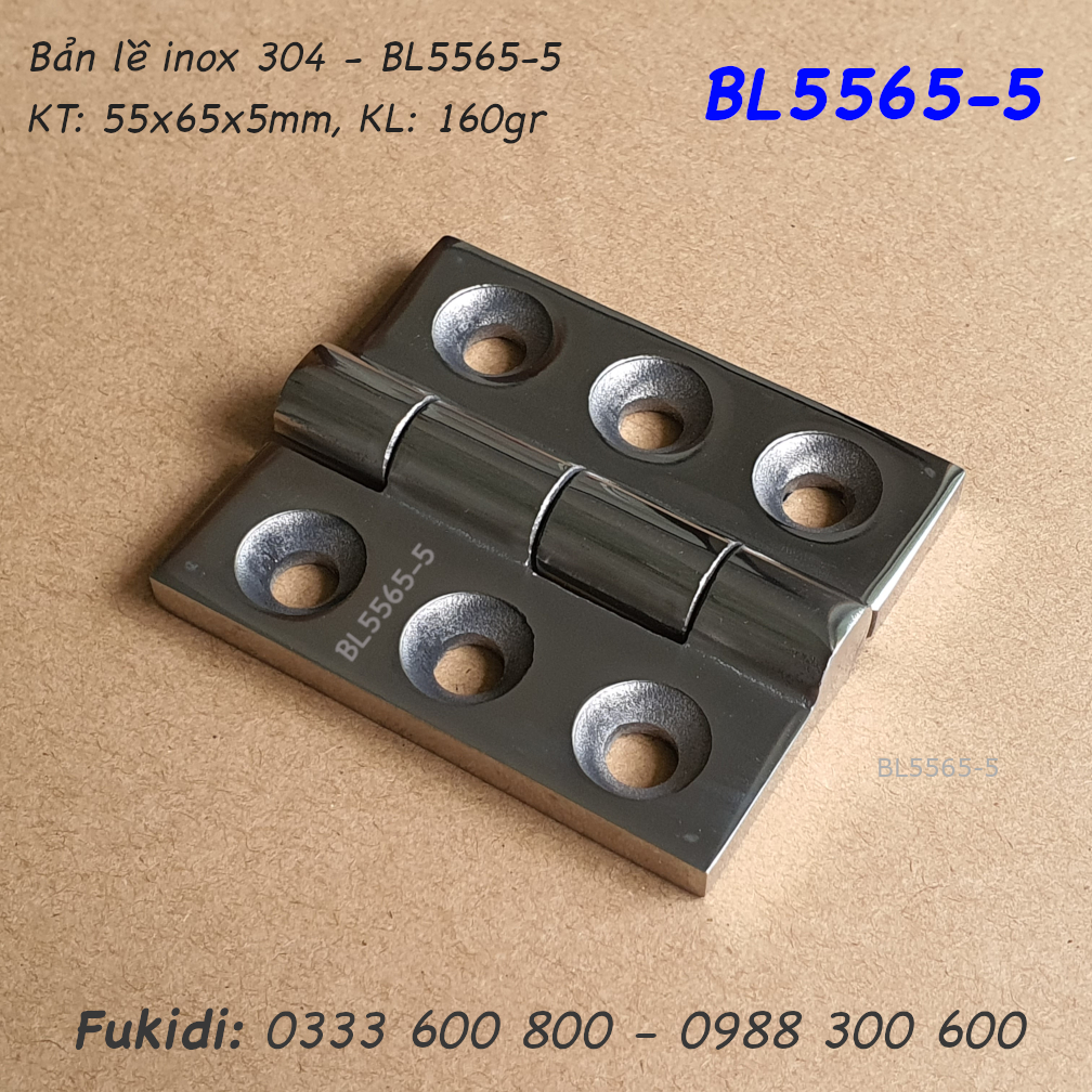Bản lề inox 304 KT 55x65 dày 5.5mm - BL5565-5