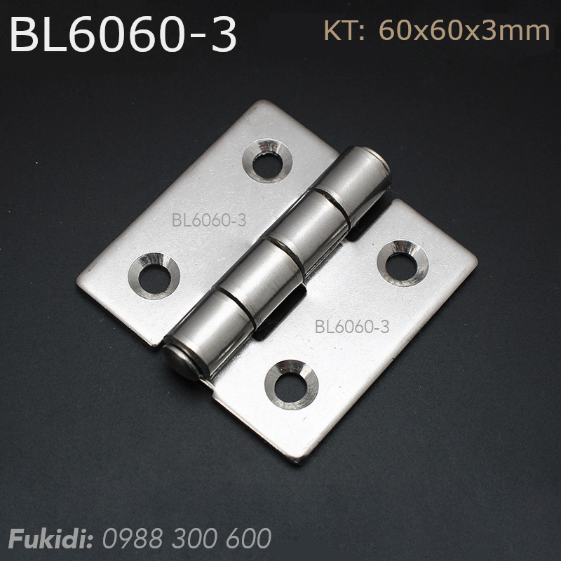 Bản lề inox 304 KT 60x60, dày 3mm - BL6060-3