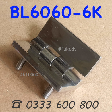 Bản lề SU-304 KT 60x60 dày 6mm, gắn sẵn bulong M6 dài 12mm - BL6060-6K