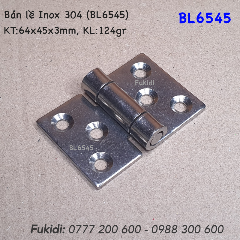 Bản lề tủ điện inox 304, KT 65x45, dày 3mm - BL6545