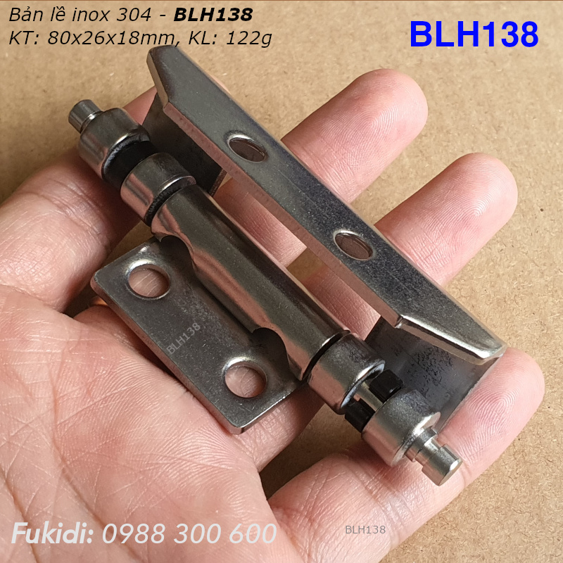 Bản lề tủ điện inox 304 kiểu hình hộp KT 80x26x18mm - BLH138