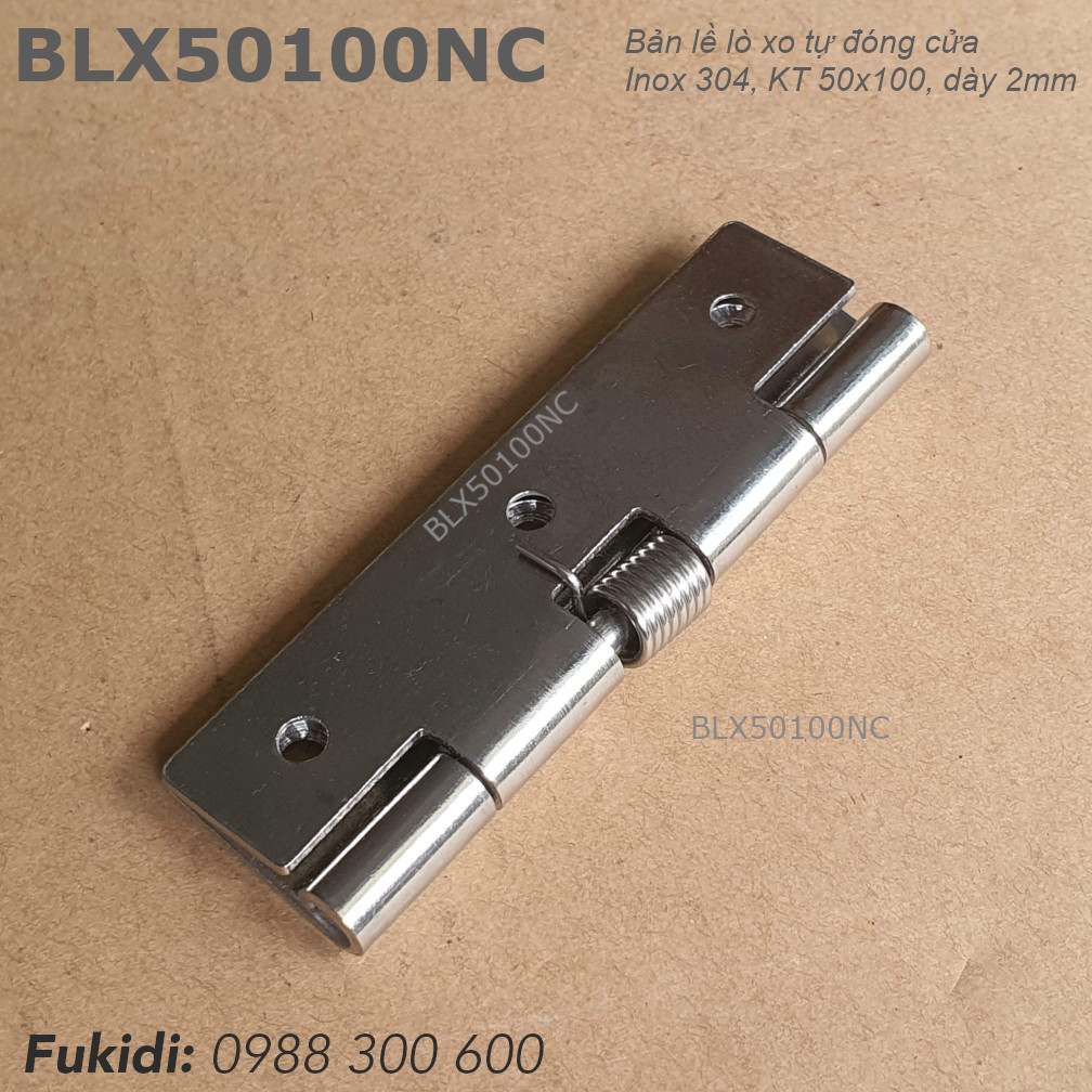 Bản lề lò xo tự đóng cửa inox 304, KT 50x100 dày 2mm - BLX50100NC