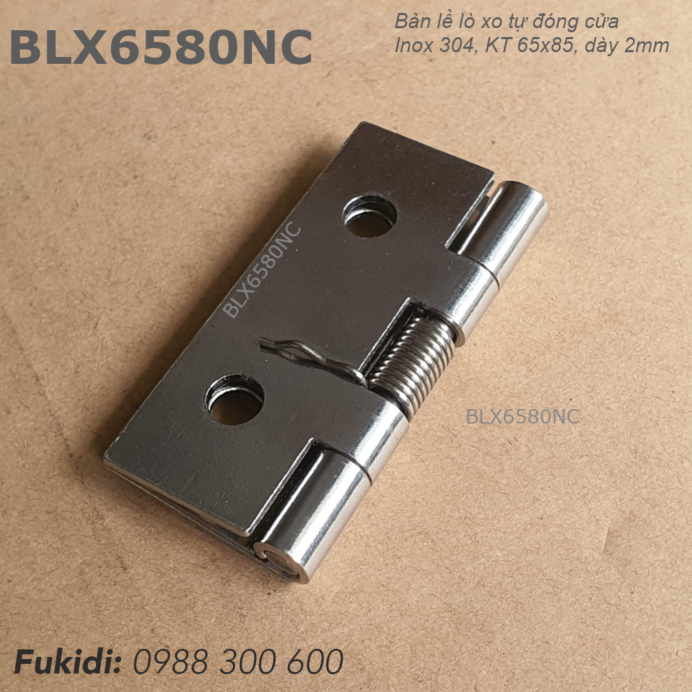 Bản lề lò xo tự đóng cửa inox 304, KT 65x80 dày 2mm - BLX6580NC