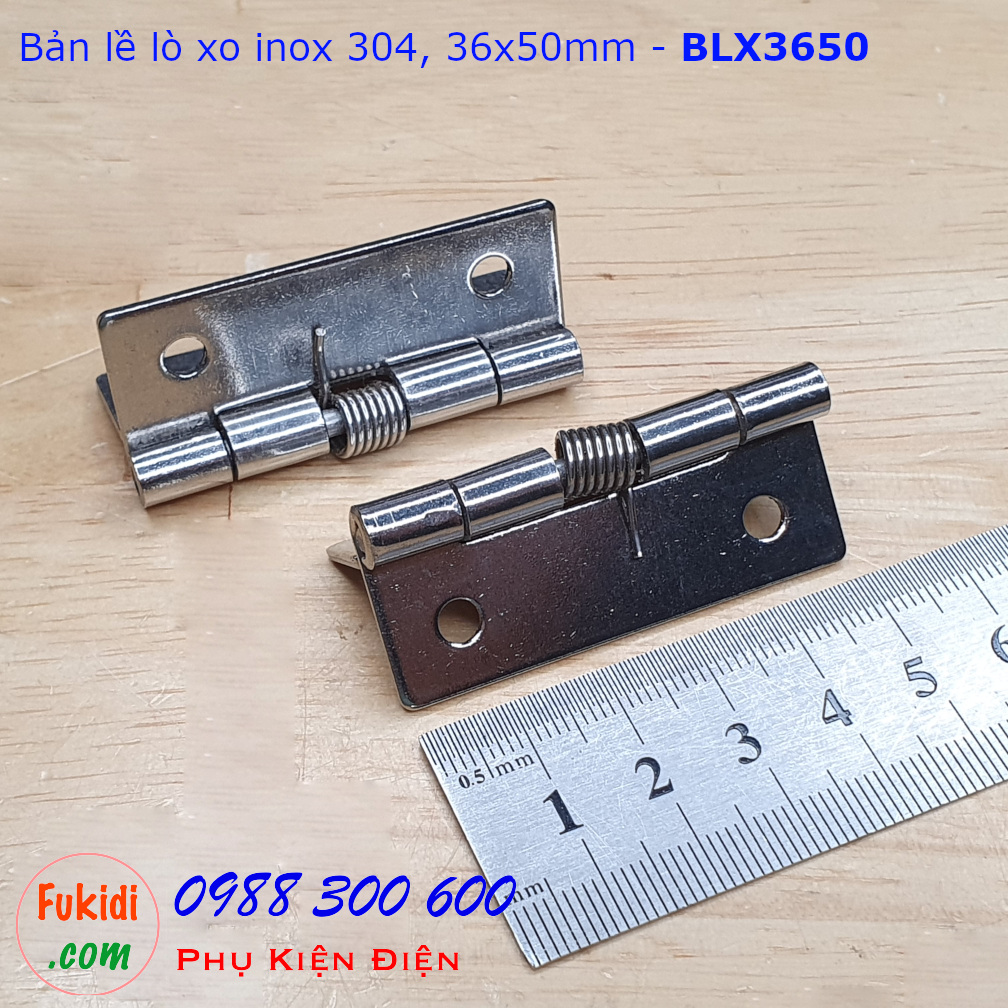 Bản lề lò xo, bản lề tự đóng cửa inox 304 size 36x50mm - BLX3650
