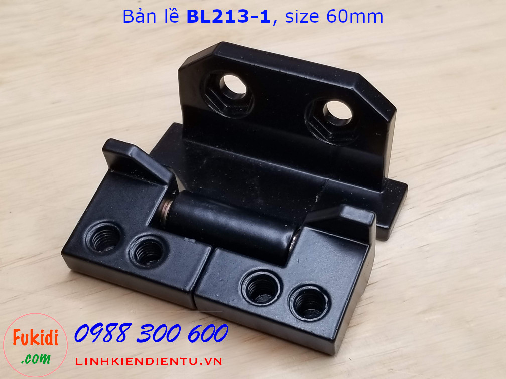Bản lề BL213-1 chất liệu nhôm màu đen size 60mm
