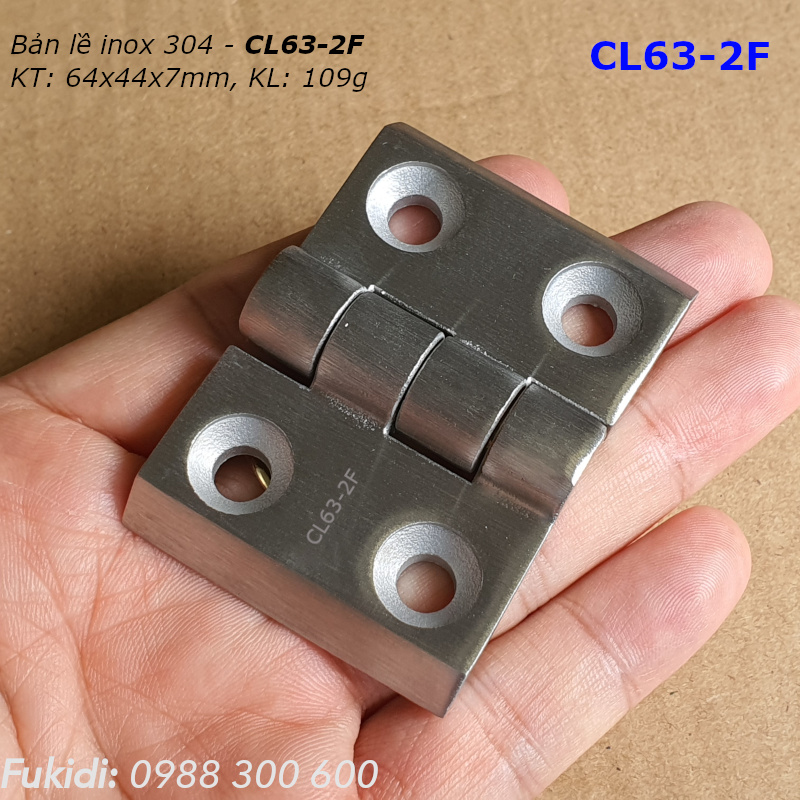 Bản lề inox 304 KT 64x44, dày 7mm - CL63-2F