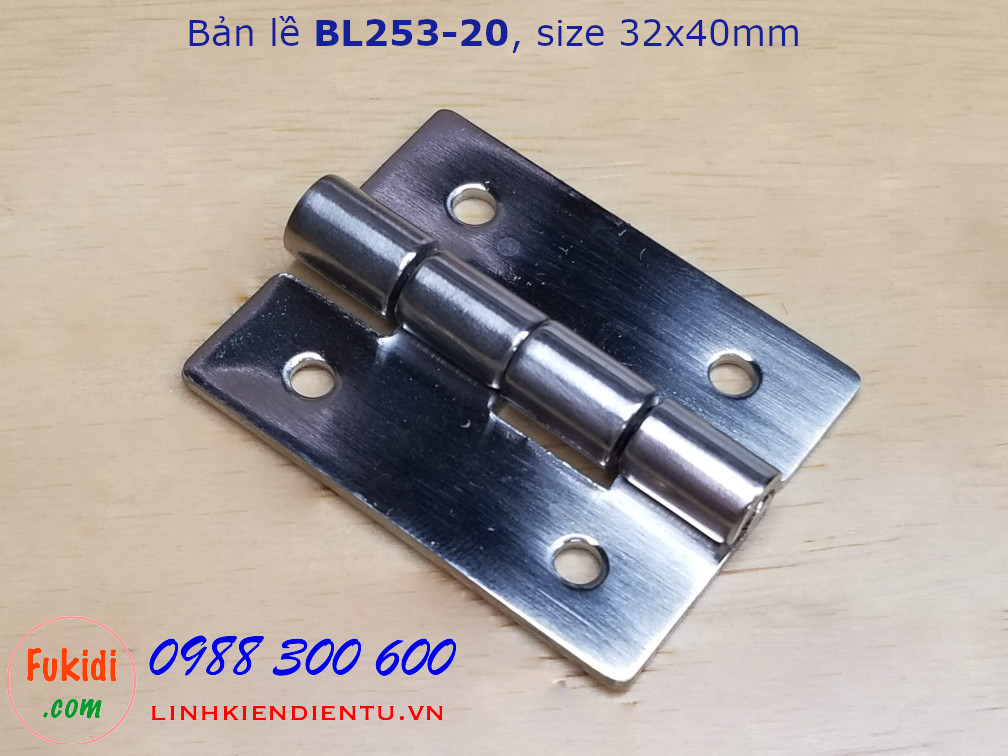 Bản lề thép không rỉ BL253-20 kích thước 32x40mm