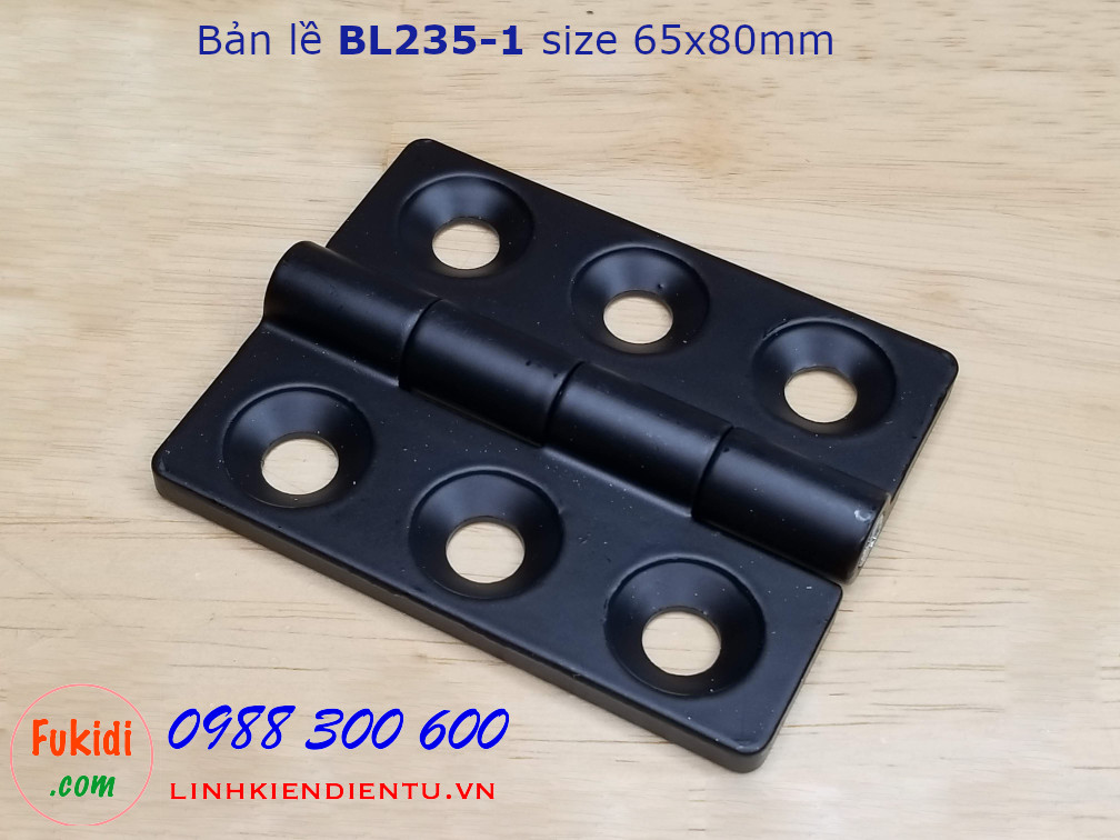 Bản lề tủ điện BL235-1 kích thước 65x80mm màu đen
