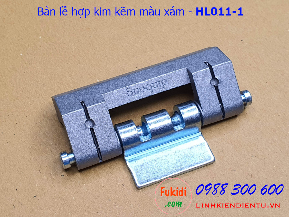 Bản lề tủ điện hengzhu HL011-1 chất liệu hợp kim kẽm màu xám dài 75mm