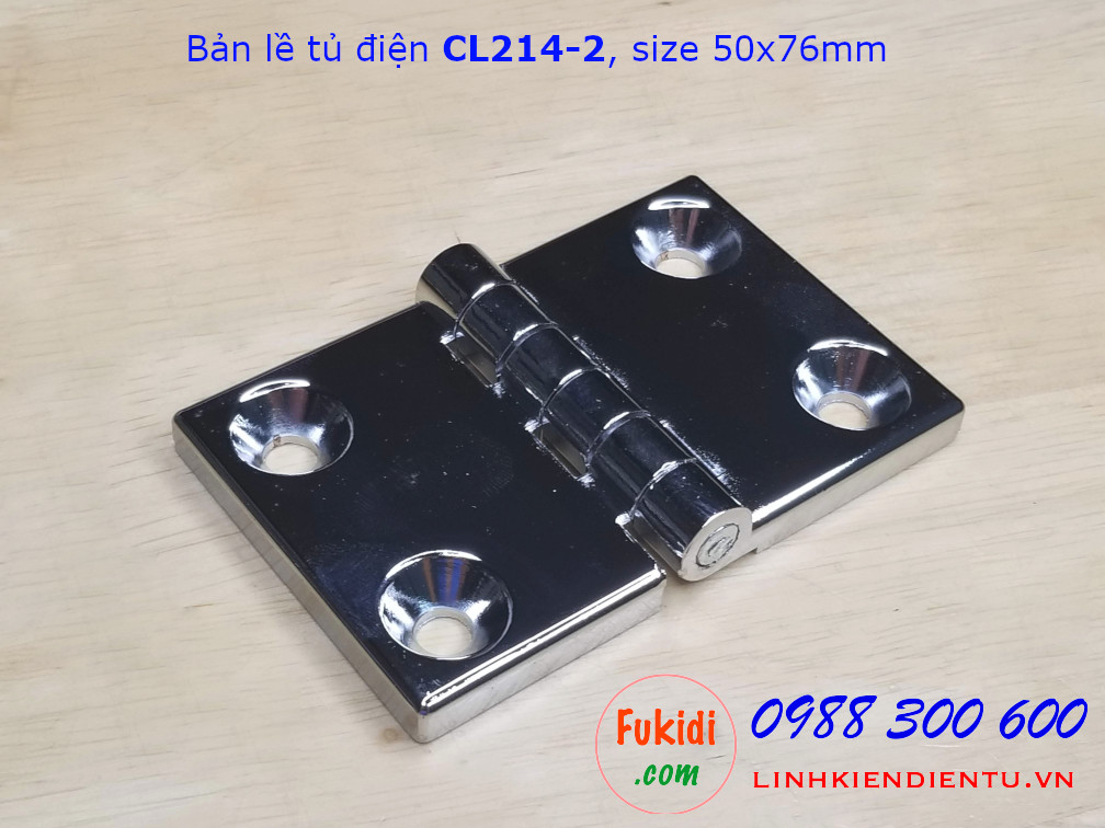 Bản lề tủ điện CL214-2 hợp kim kẽm kích thước 50x76mm màu trắng - CL214-2W