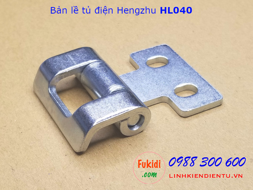 Bản lề tủ điện Hengzhu HL040, chất liệu thép mạ sáng, dài 40mm