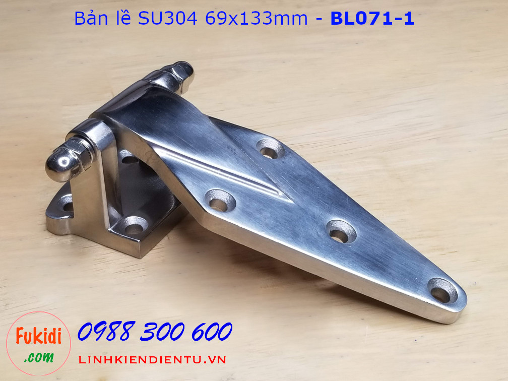 Bản lề tủ đông, tủ bảo quản thực phẩm, inox 304 KT 69x133mm - BL071-1