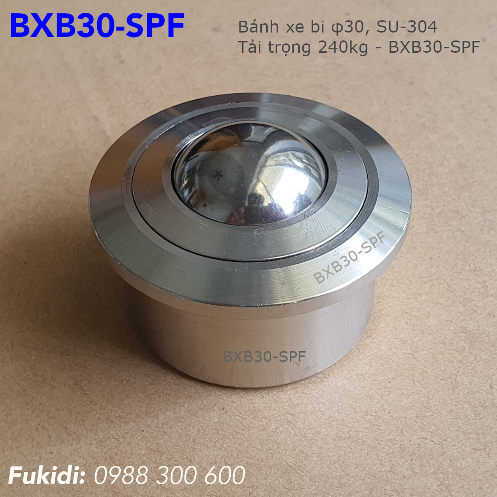 Bánh xe đa hướng phi 30, inox 304, tải 240kg - BXB30-SPF