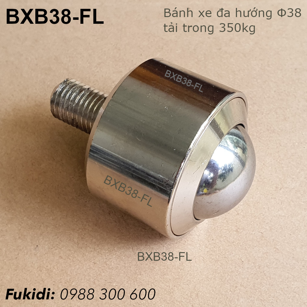 Bánh xe bi đa hướng phi 38, tải trọng 350kg - BXB38-FL