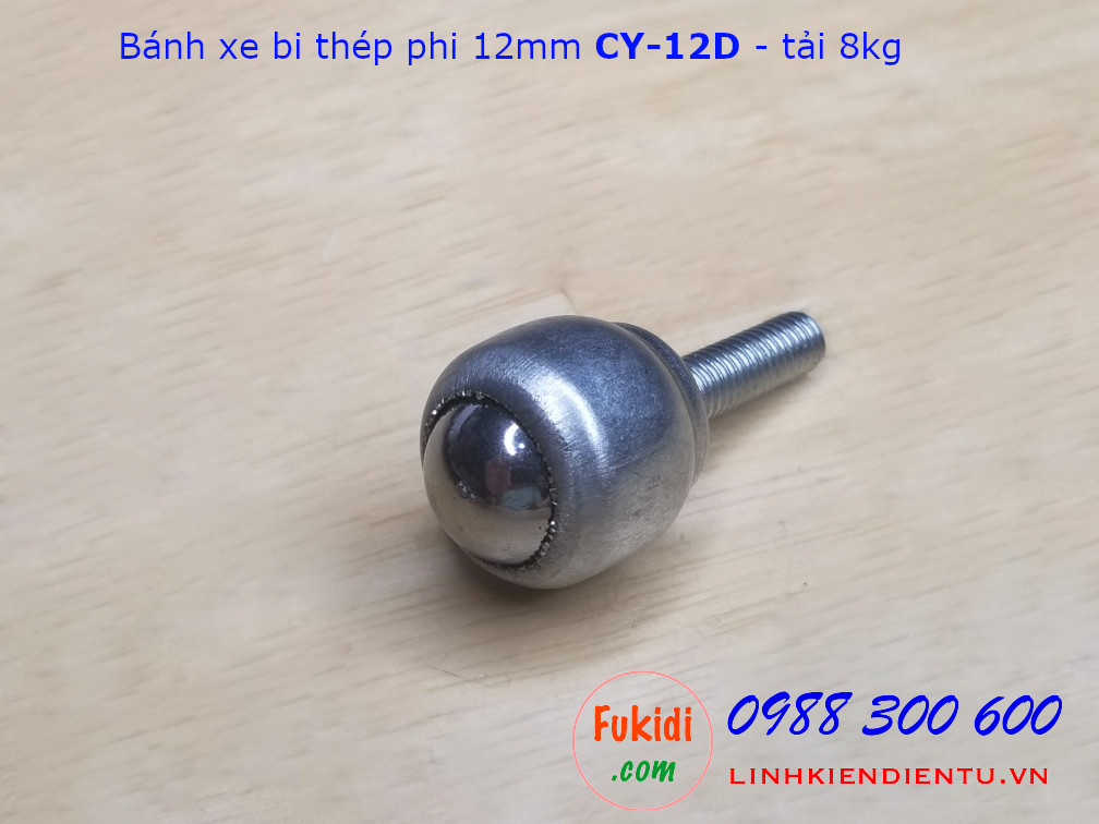 Bánh xe bi, bánh xe mắt trâu thép phi 12mm tải trọng 8kg - CY-12D
