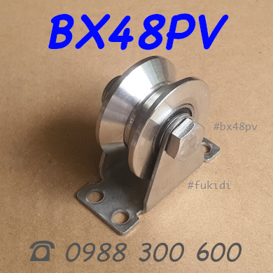 Bánh xe cửa cổng inox 304 KT 22x48, ray V, tải trọng 180kg  - BX48PV