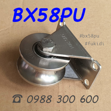 Bánh xe cửa cổng SU304 KT 30x58mm chạy ray tròn phi 22mm - BX58PU