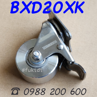 Bánh xe inox 304, chịu nhiệt cao, tải 150kg bốn bánh, KT 2 inch - BXD20XK