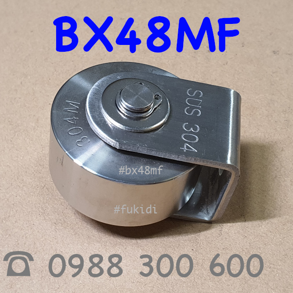 Bánh xe inox 304, KT 22x48mm cao 60mm, chạy mặt phẳng, tải trọng 200kg - BX2248MF