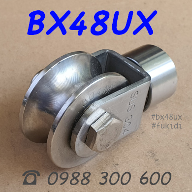Bánh xe inox 304, xoay 360 chạy ray tròn 16mm, KT 22x48mm tải 180kg - BX2248UX