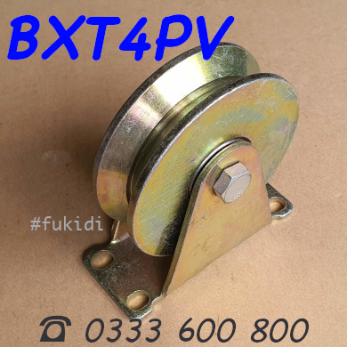 Bánh xe thép, KT 30x95mm ray V, đế treo 4 vít, cao 115mm tải 500kg - BXT4PV