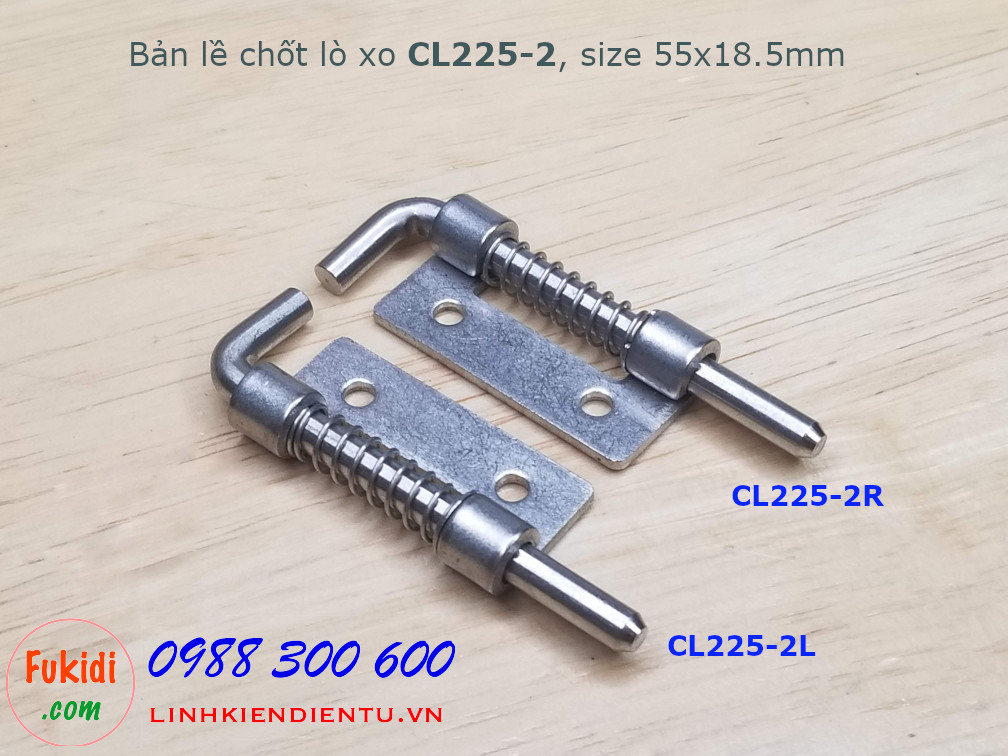 Bản lề lò xo, inox 304 size 55x18.5mm dày 1.5mm, model CL225-2