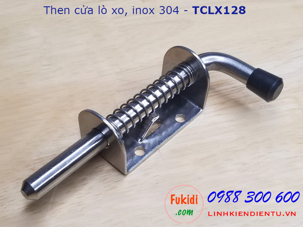 Then cửa lò xo inox 304 dài 128mm - TCLX128